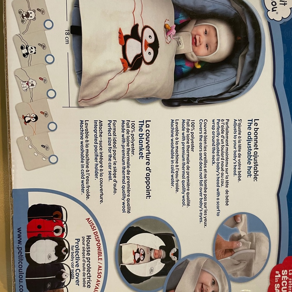 Adjustable hat& blanket.
